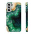 Green Geode in Watercolor - Impact Resistant Phone Case Samsung Galaxy S22 Plus Glossy